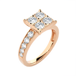 1 1/4 ctw Round Lab Grown Diamond Side Stone Engagement Ring