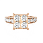1 1/4 ctw Round Lab Grown Diamond Side Stone Engagement Ring