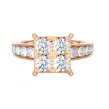 1 1/4 ctw Round Lab Grown Diamond Side Stone Engagement Ring