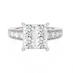 1 1/4 ctw Round Lab Grown Diamond Side Stone Engagement Ring