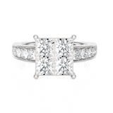 1 1/4 ctw Round Lab Grown Diamond Side Stone Engagement Ring