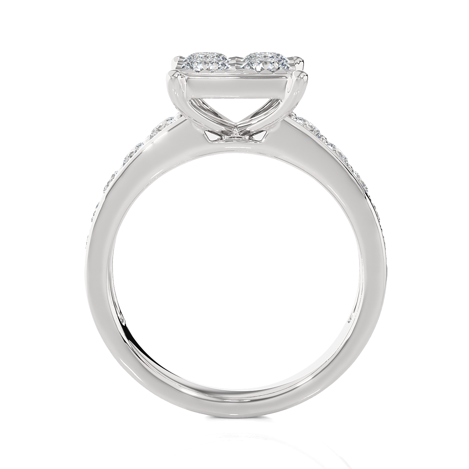1 1/4 ctw Round Lab Grown Diamond Side Stone Engagement Ring