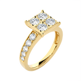 1 1/4 ctw Round Lab Grown Diamond Side Stone Engagement Ring