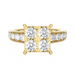 1 1/4 ctw Round Lab Grown Diamond Side Stone Engagement Ring