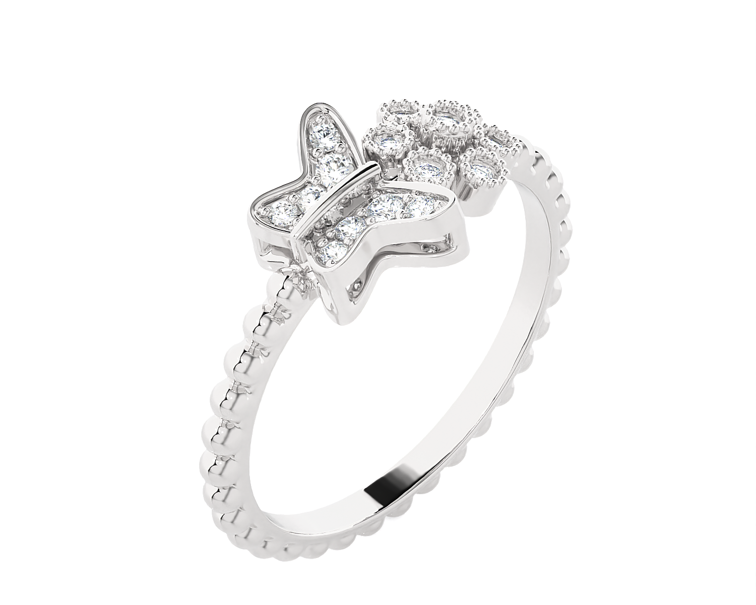 1/8 ctw Round Lab Grown Diamond Ring