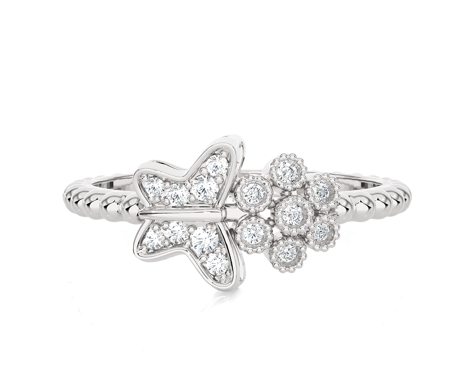 1/8 ctw Round Lab Grown Diamond Ring