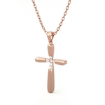 1/8  ctw Round Lab Grown Diamond Cross Pendant