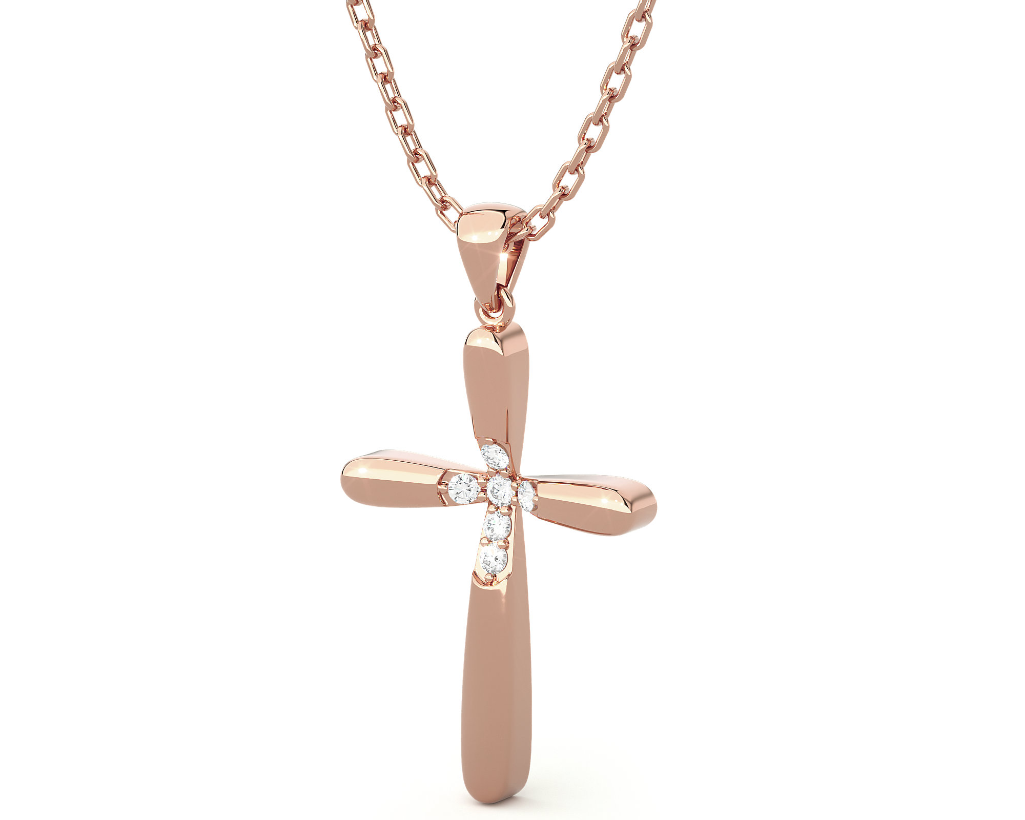 1/8  ctw Round Lab Grown Diamond Cross Pendant