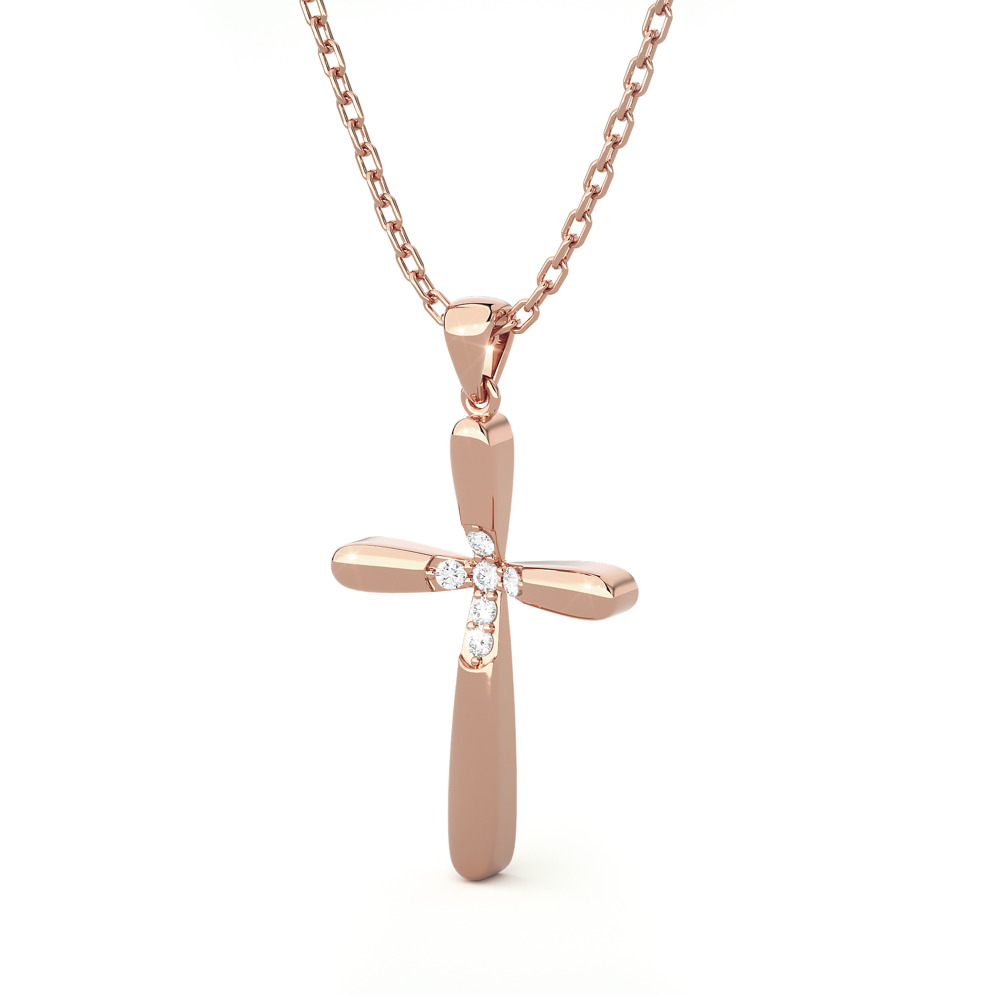 1/8  ctw Round Lab Grown Diamond Cross Pendant