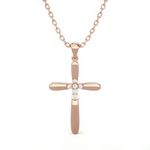 1/8  ctw Round Lab Grown Diamond Cross Pendant