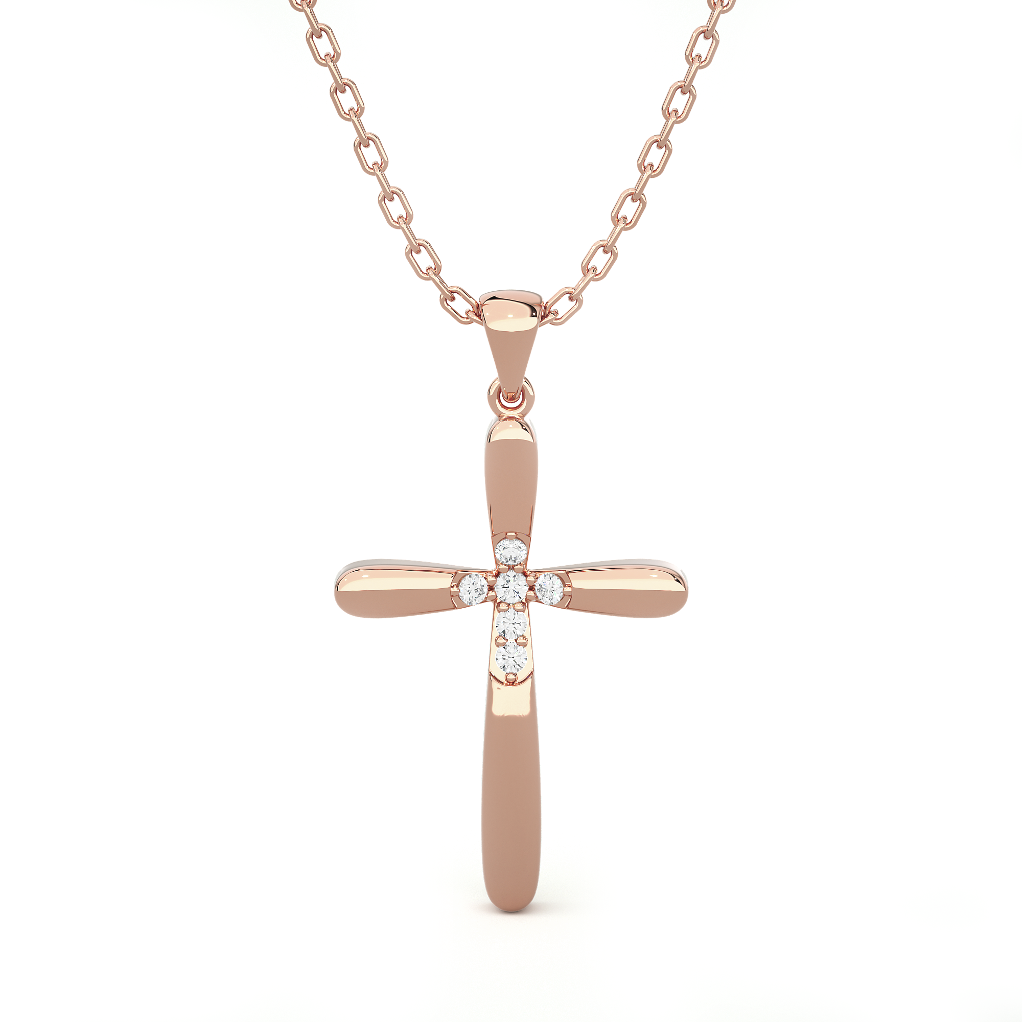 1/8  ctw Round Lab Grown Diamond Cross Pendant