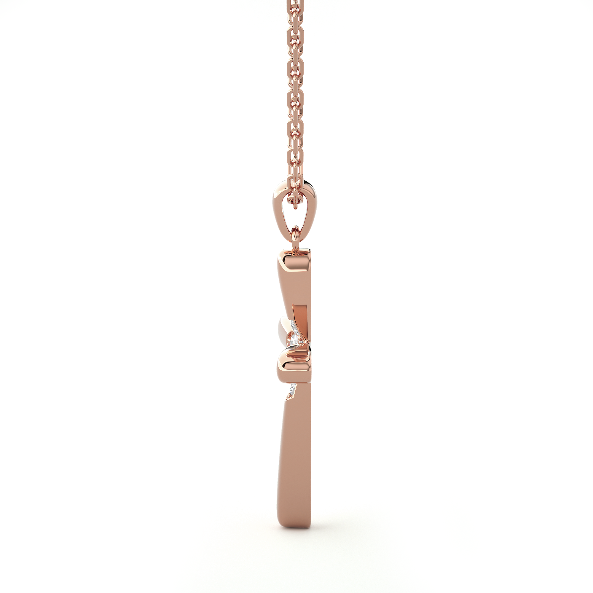 1/8  ctw Round Lab Grown Diamond Cross Pendant