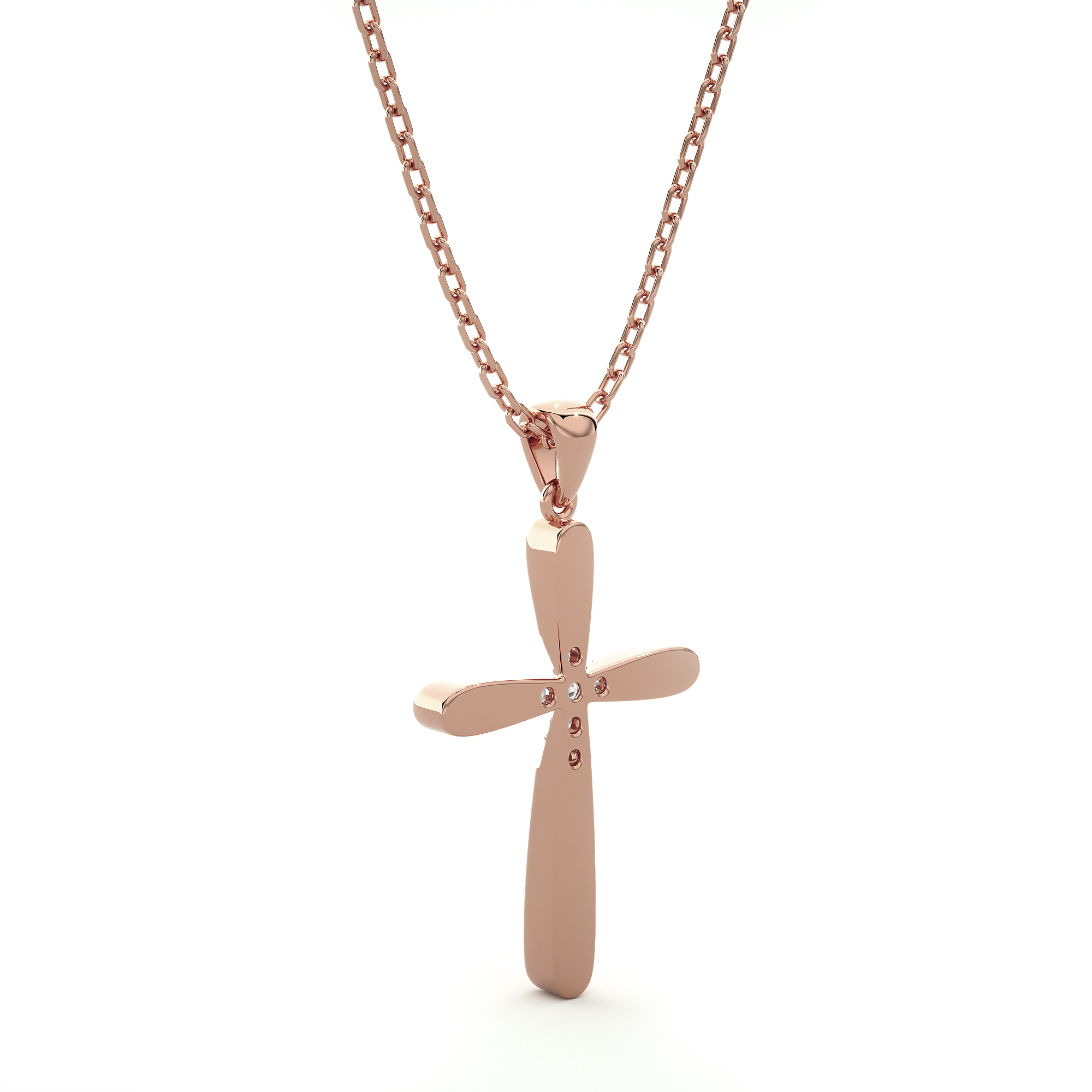 1/8  ctw Round Lab Grown Diamond Cross Pendant