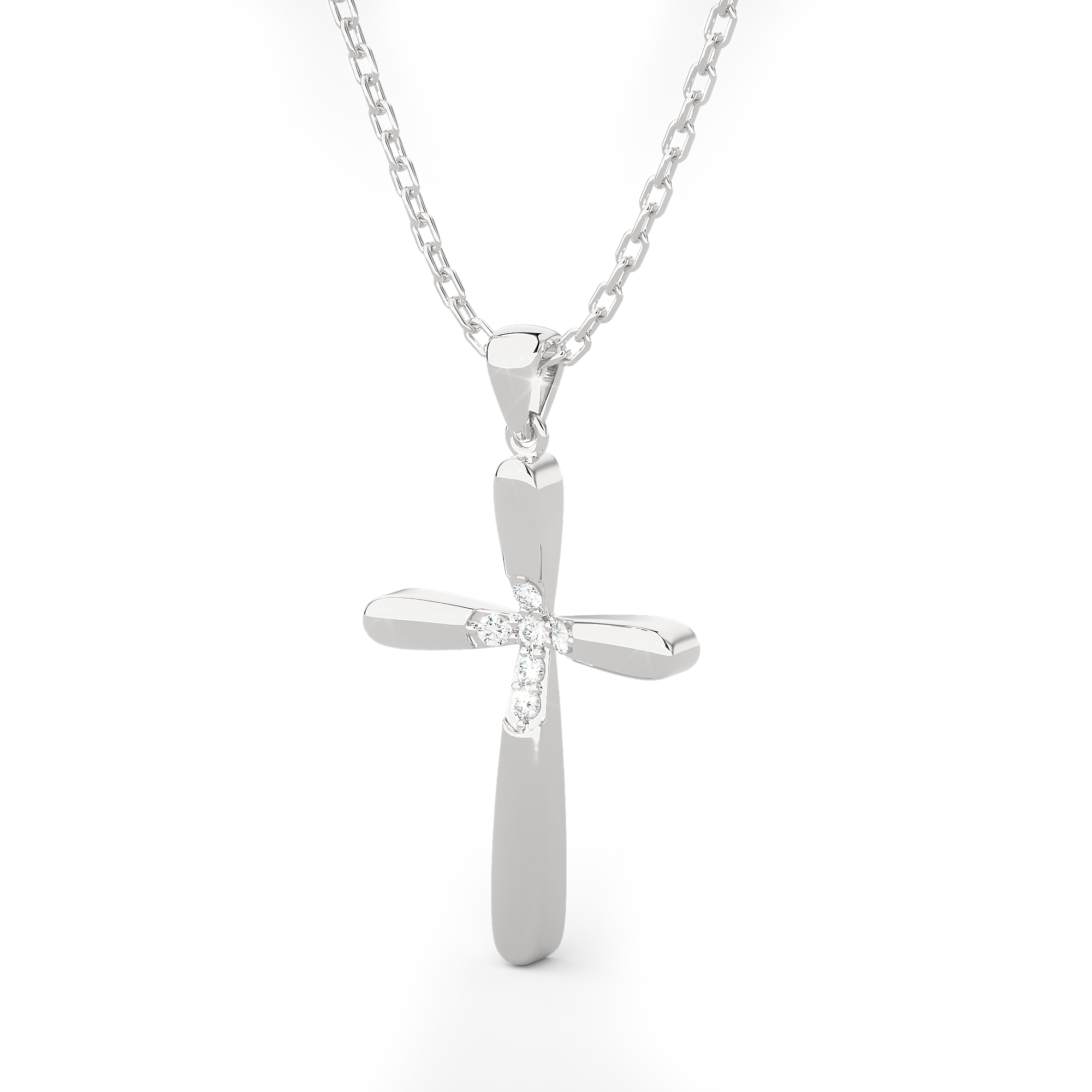 1/8  ctw Round Lab Grown Diamond Cross Pendant