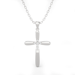 1/8  ctw Round Lab Grown Diamond Cross Pendant