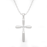 1/8  ctw Round Lab Grown Diamond Cross Pendant