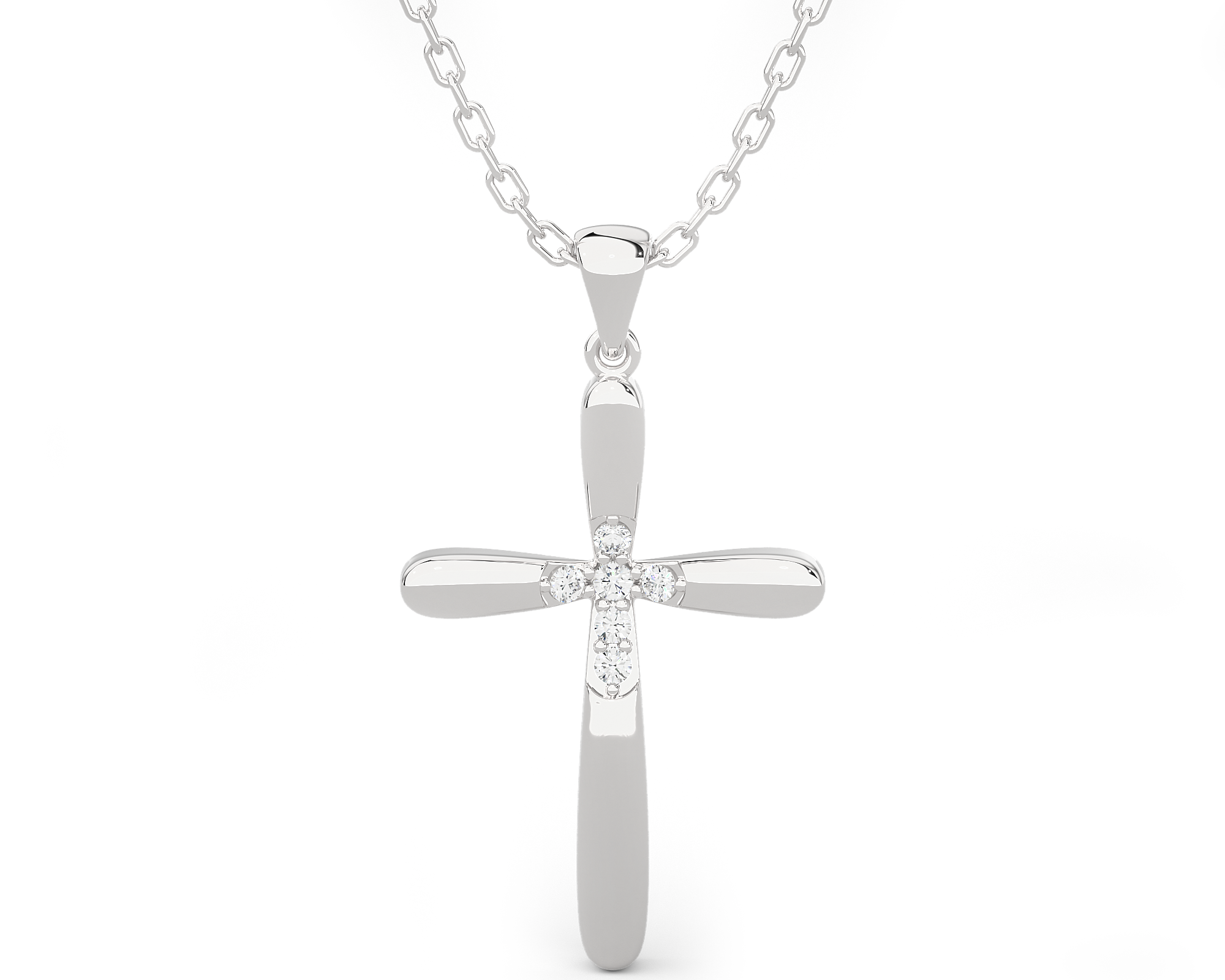 1/8  ctw Round Lab Grown Diamond Cross Pendant