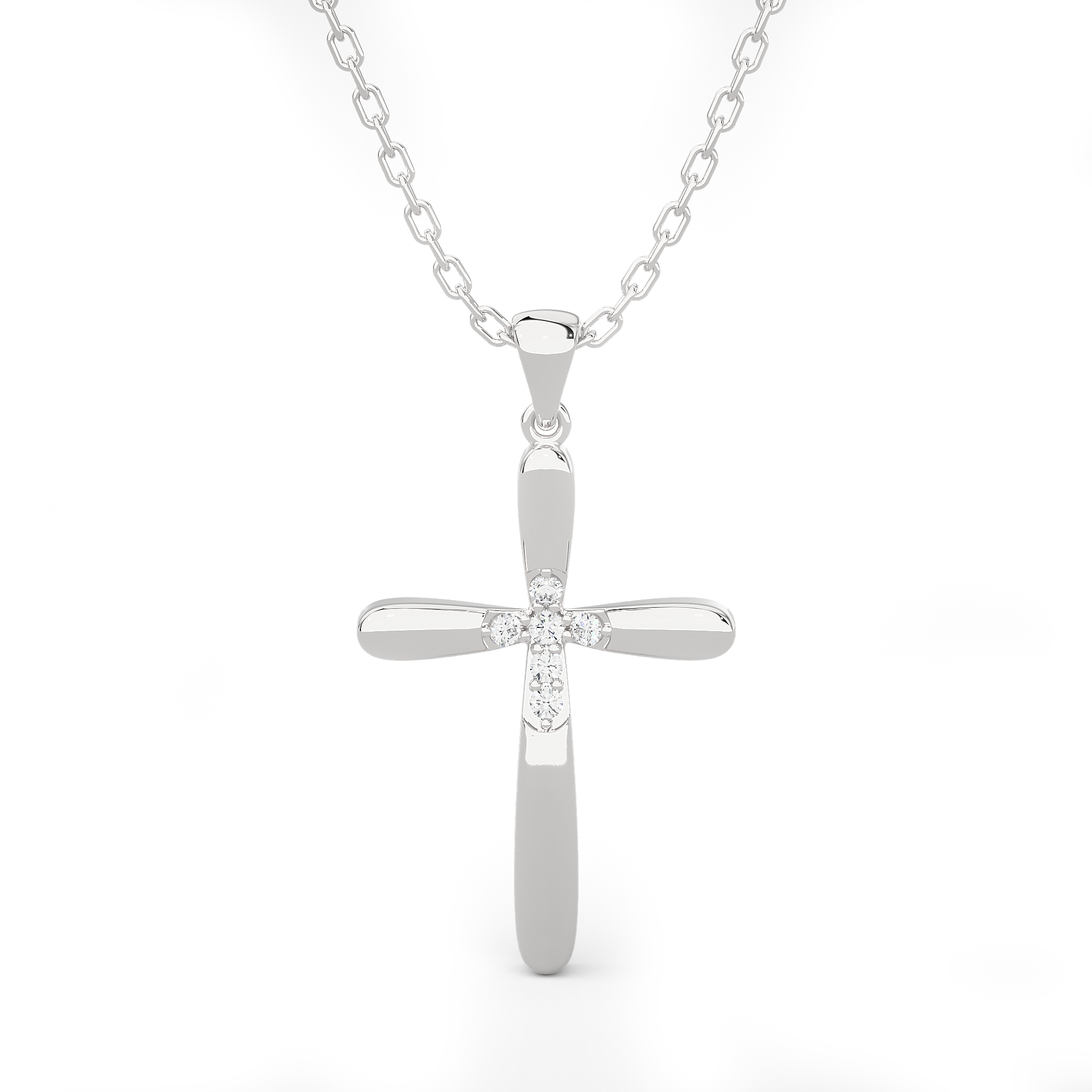 1/8  ctw Round Lab Grown Diamond Cross Pendant