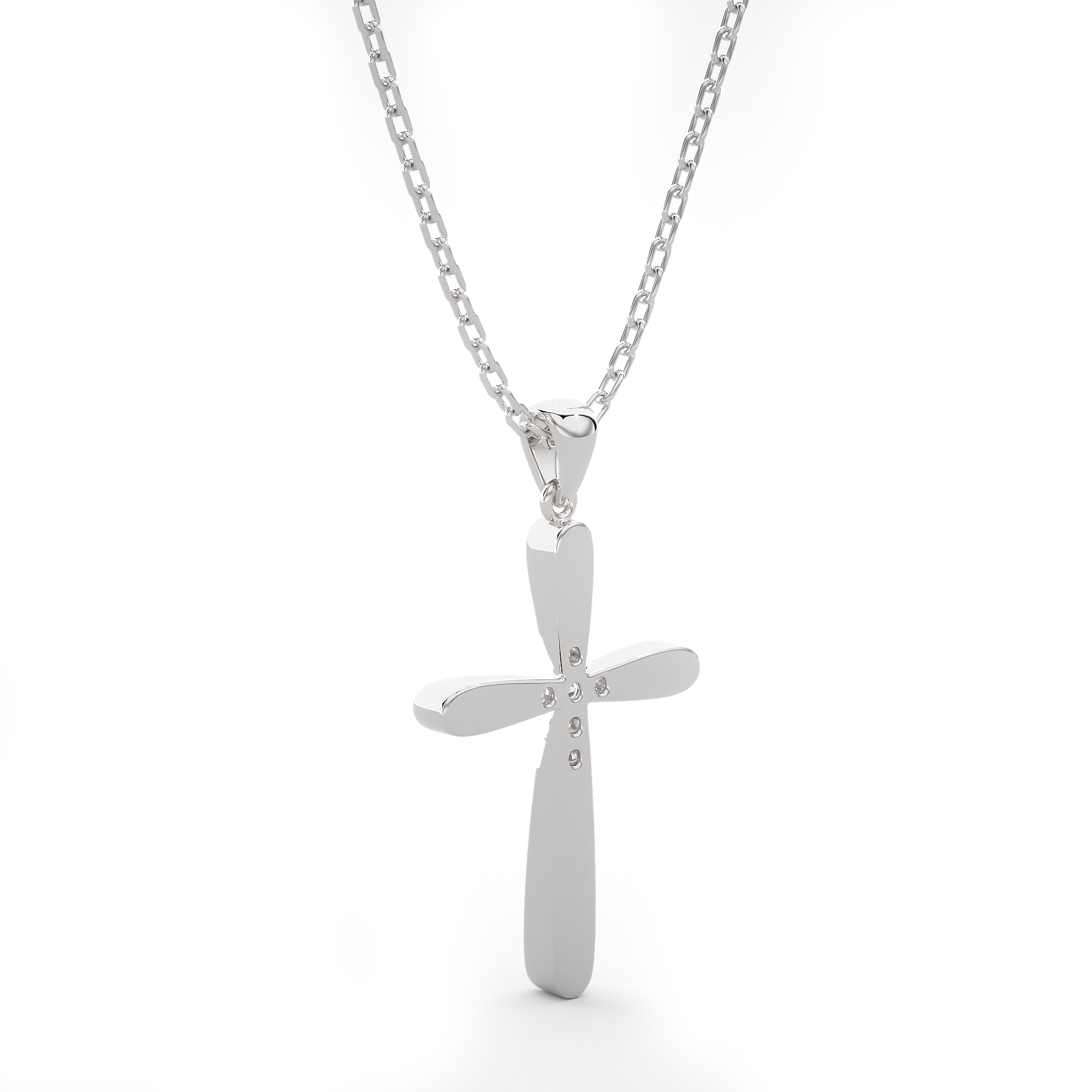 1/8  ctw Round Lab Grown Diamond Cross Pendant
