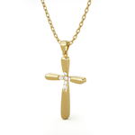 1/8  ctw Round Lab Grown Diamond Cross Pendant