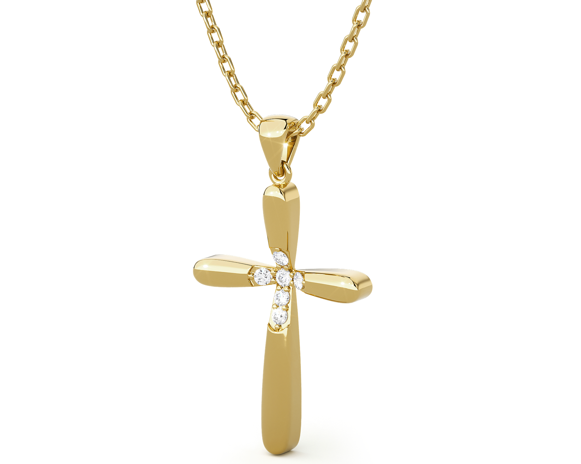 1/8  ctw Round Lab Grown Diamond Cross Pendant