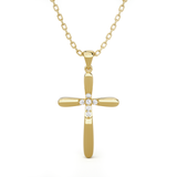 1/8  ctw Round Lab Grown Diamond Cross Pendant