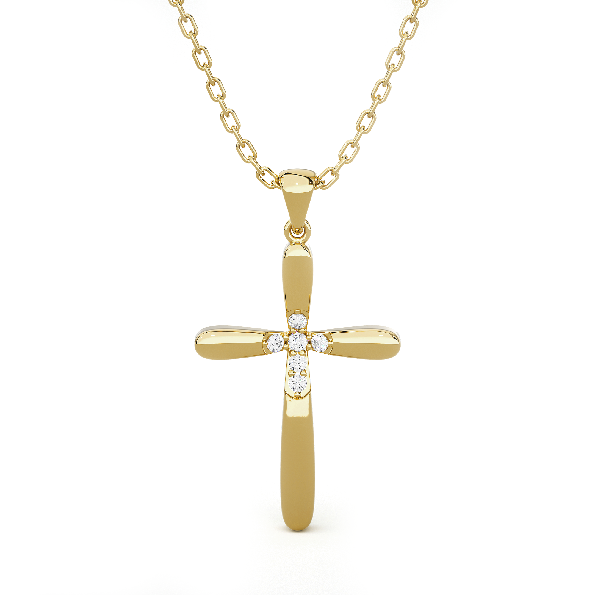 1/8  ctw Round Lab Grown Diamond Cross Pendant