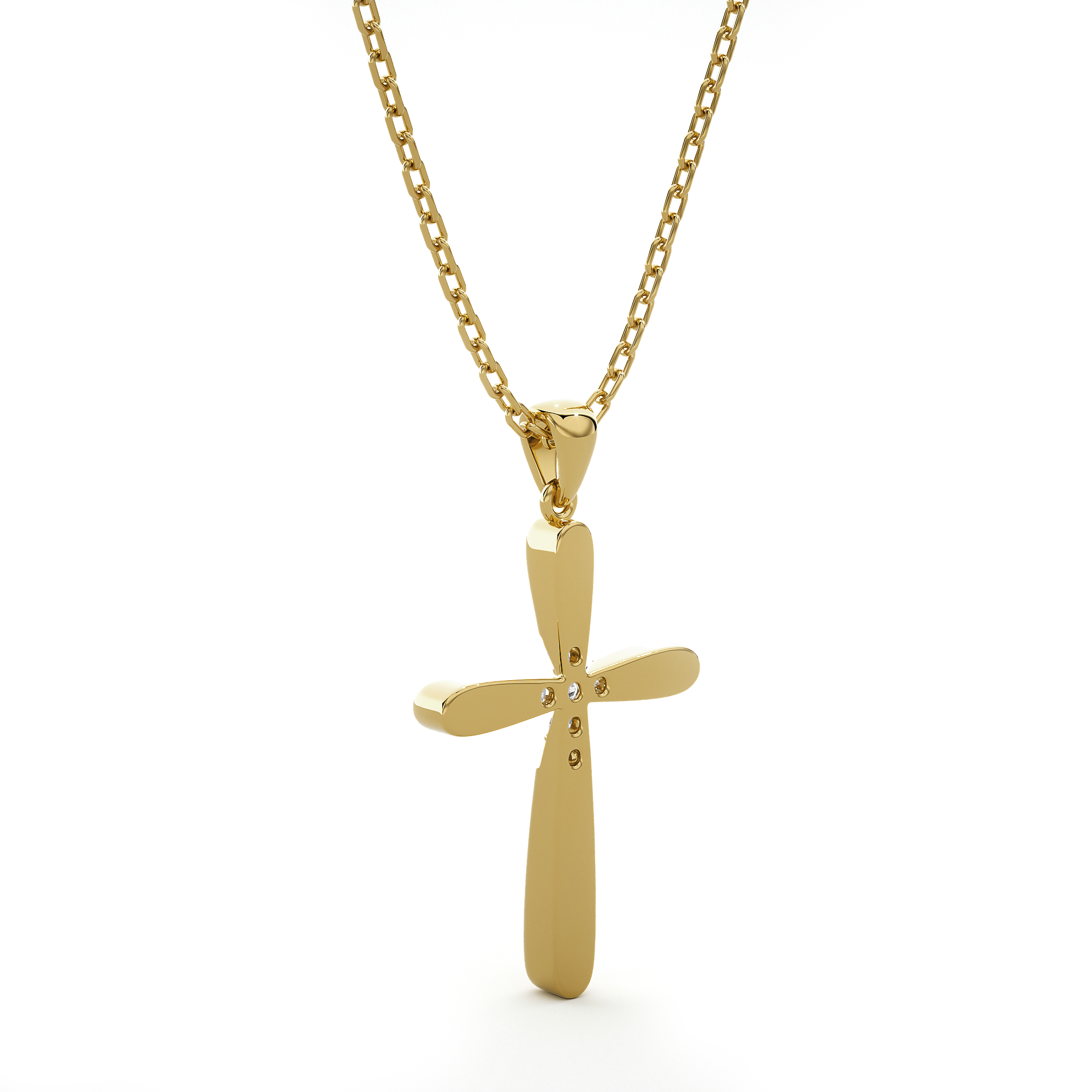1/8  ctw Round Lab Grown Diamond Cross Pendant