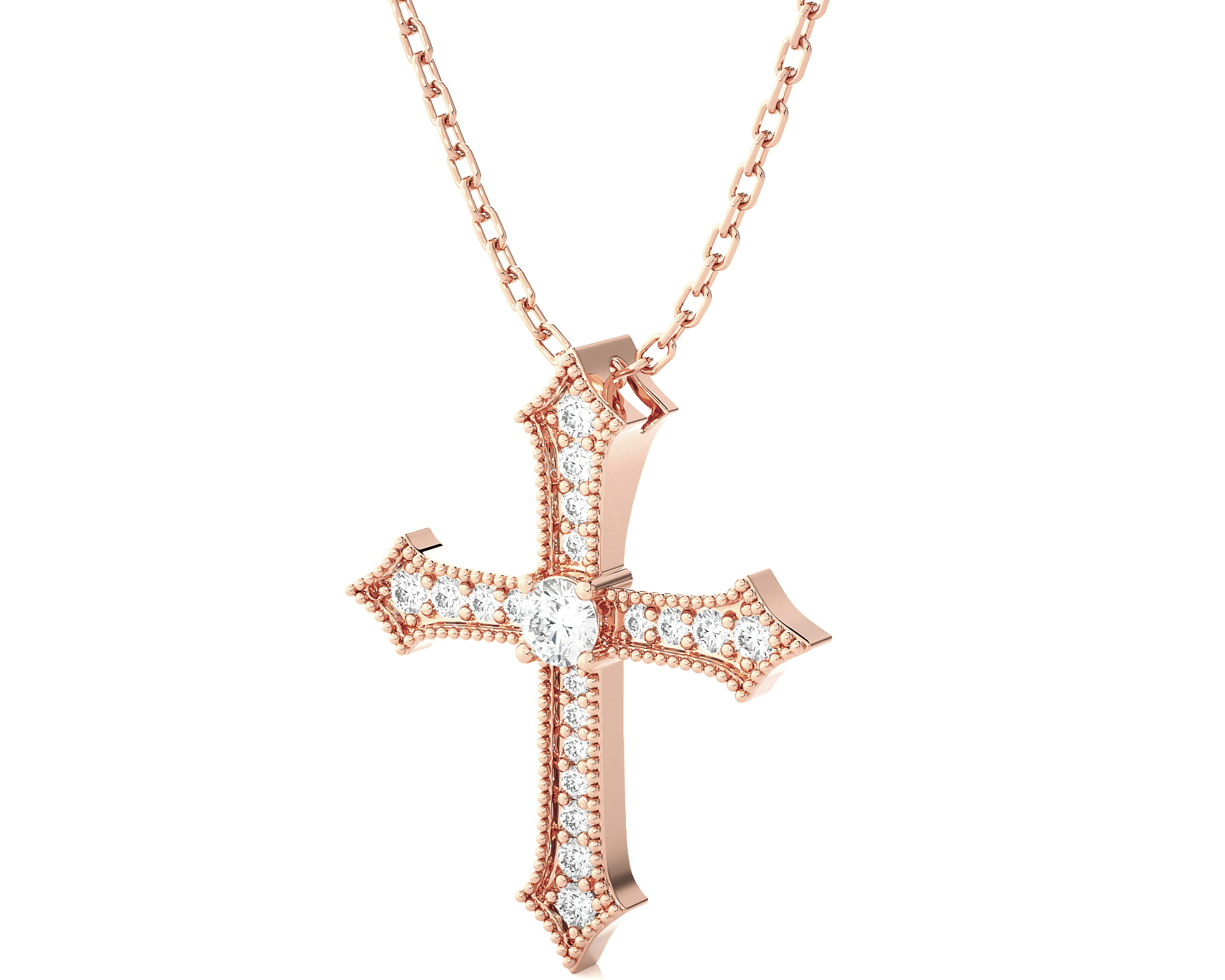 1/3  ctw Round Lab Grown Diamond Cross Pendant