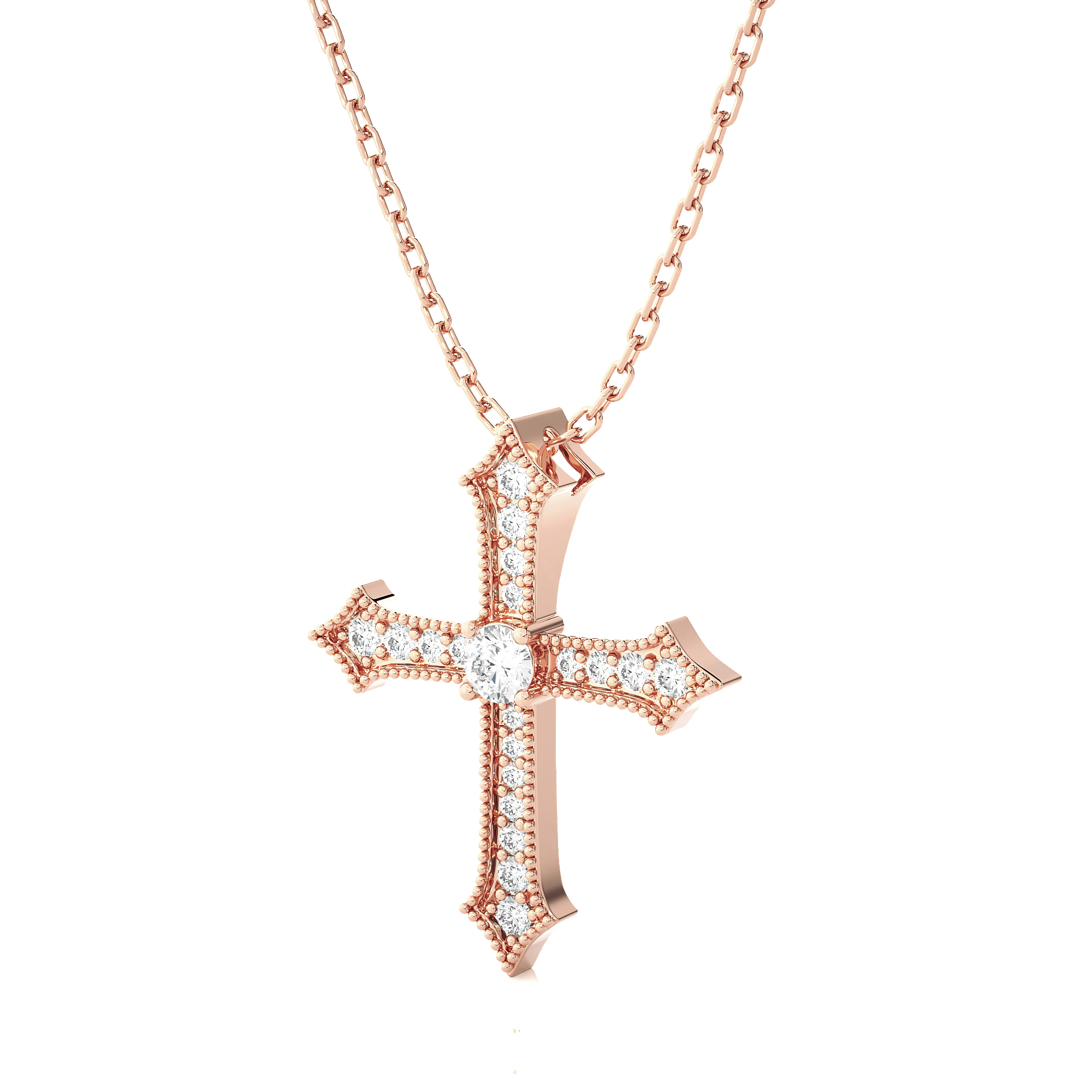 1/3  ctw Round Lab Grown Diamond Cross Pendant