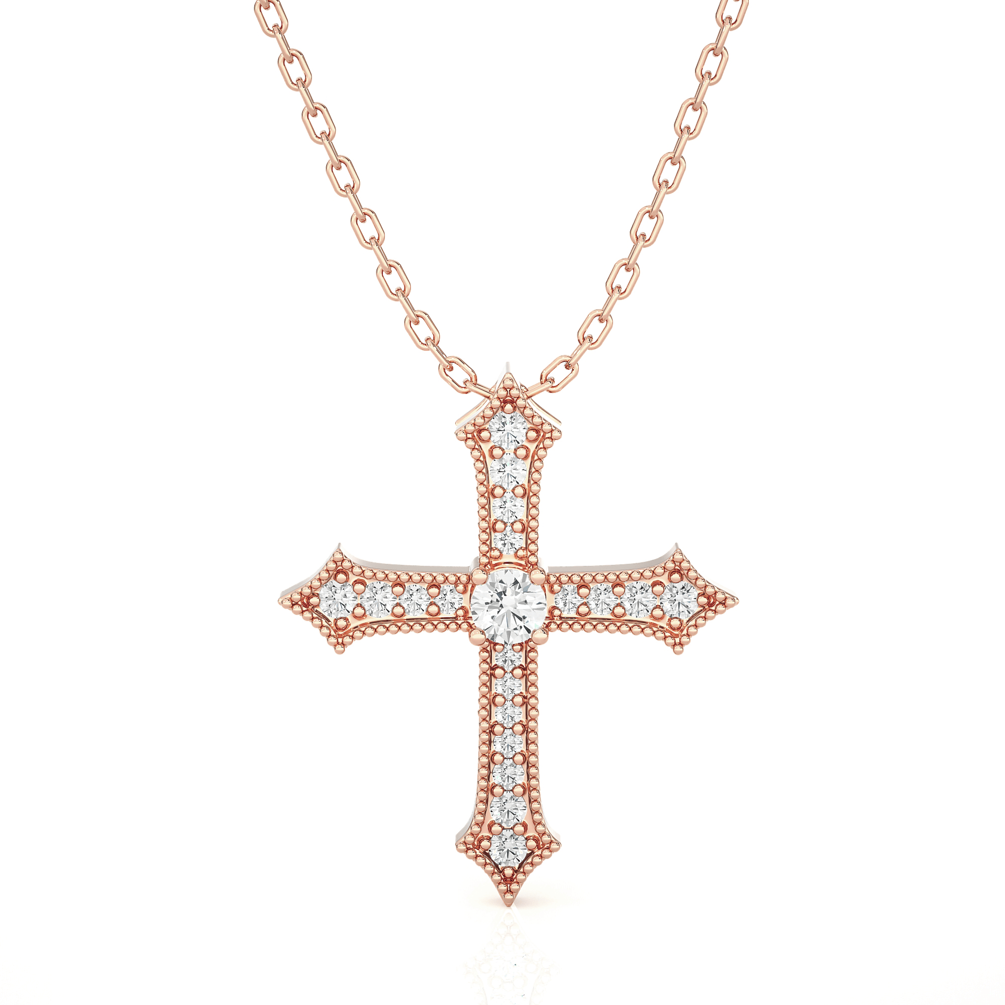 1/3  ctw Round Lab Grown Diamond Cross Pendant