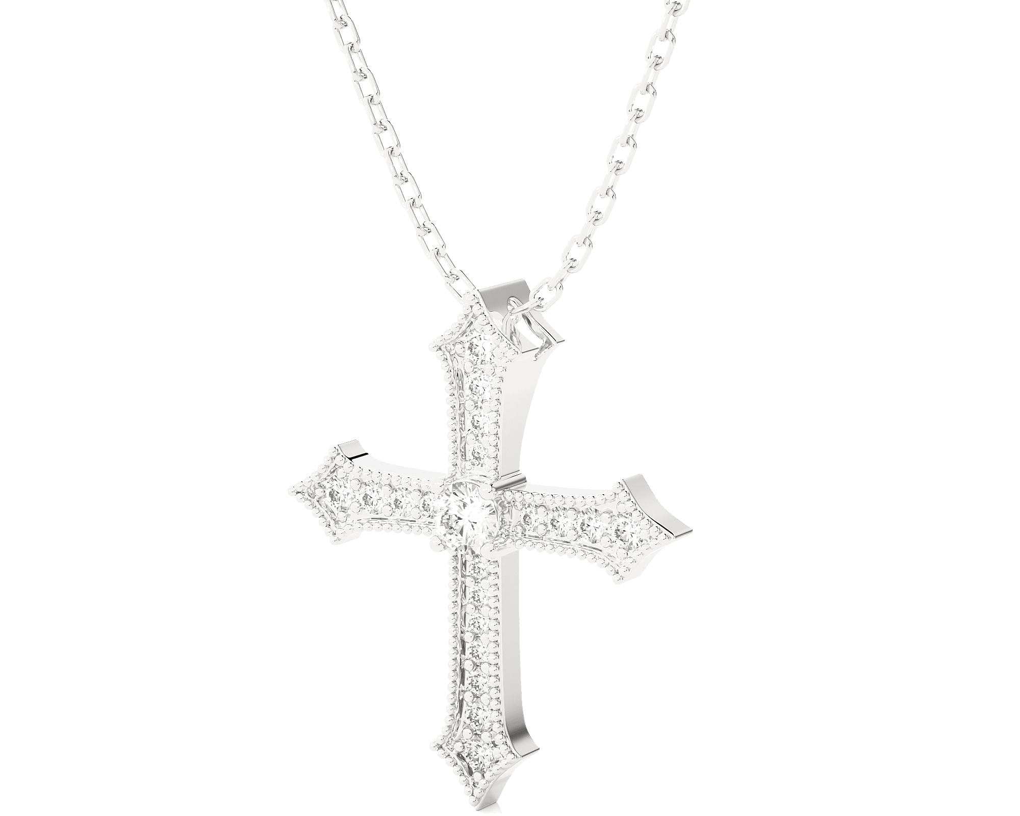 1/3  ctw Round Lab Grown Diamond Cross Pendant