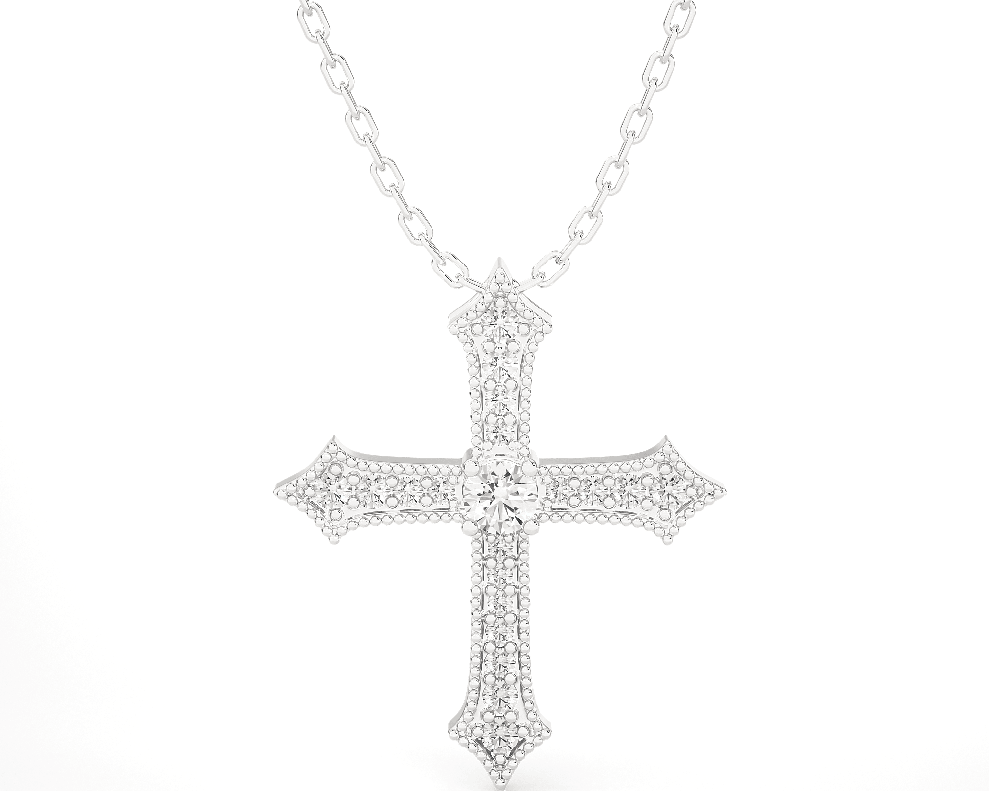 1/3  ctw Round Lab Grown Diamond Cross Pendant