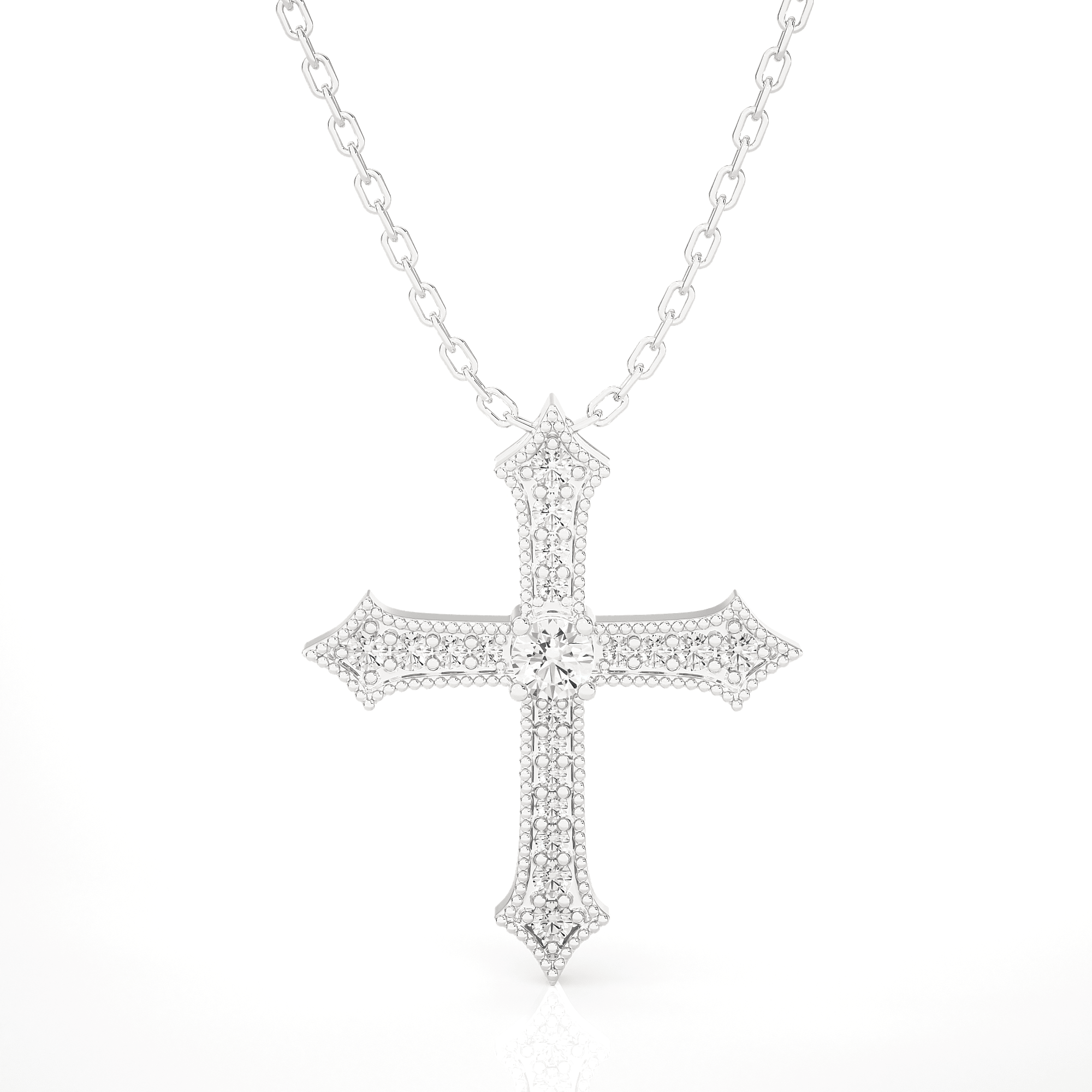 1/3  ctw Round Lab Grown Diamond Cross Pendant