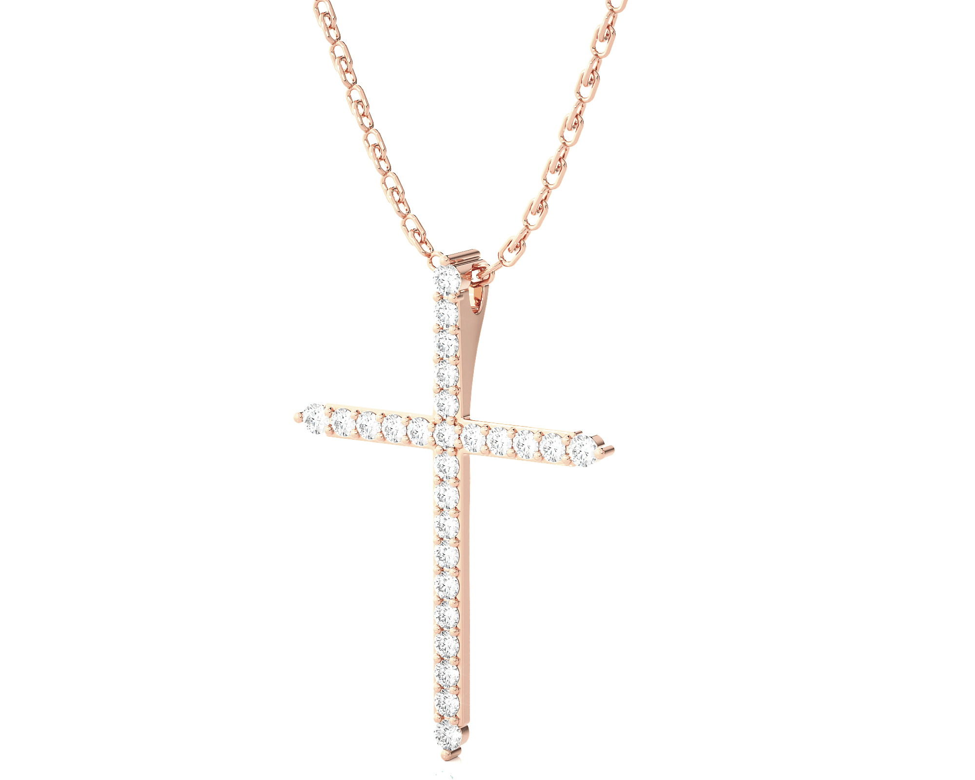 1/2  ctw Round Lab Grown Diamond Cross Pendant