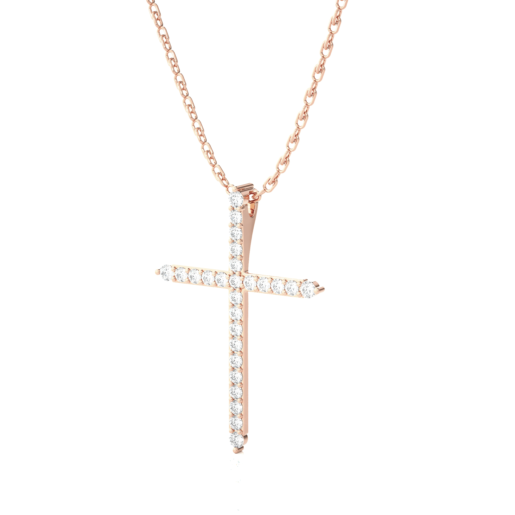 1/2  ctw Round Lab Grown Diamond Cross Pendant