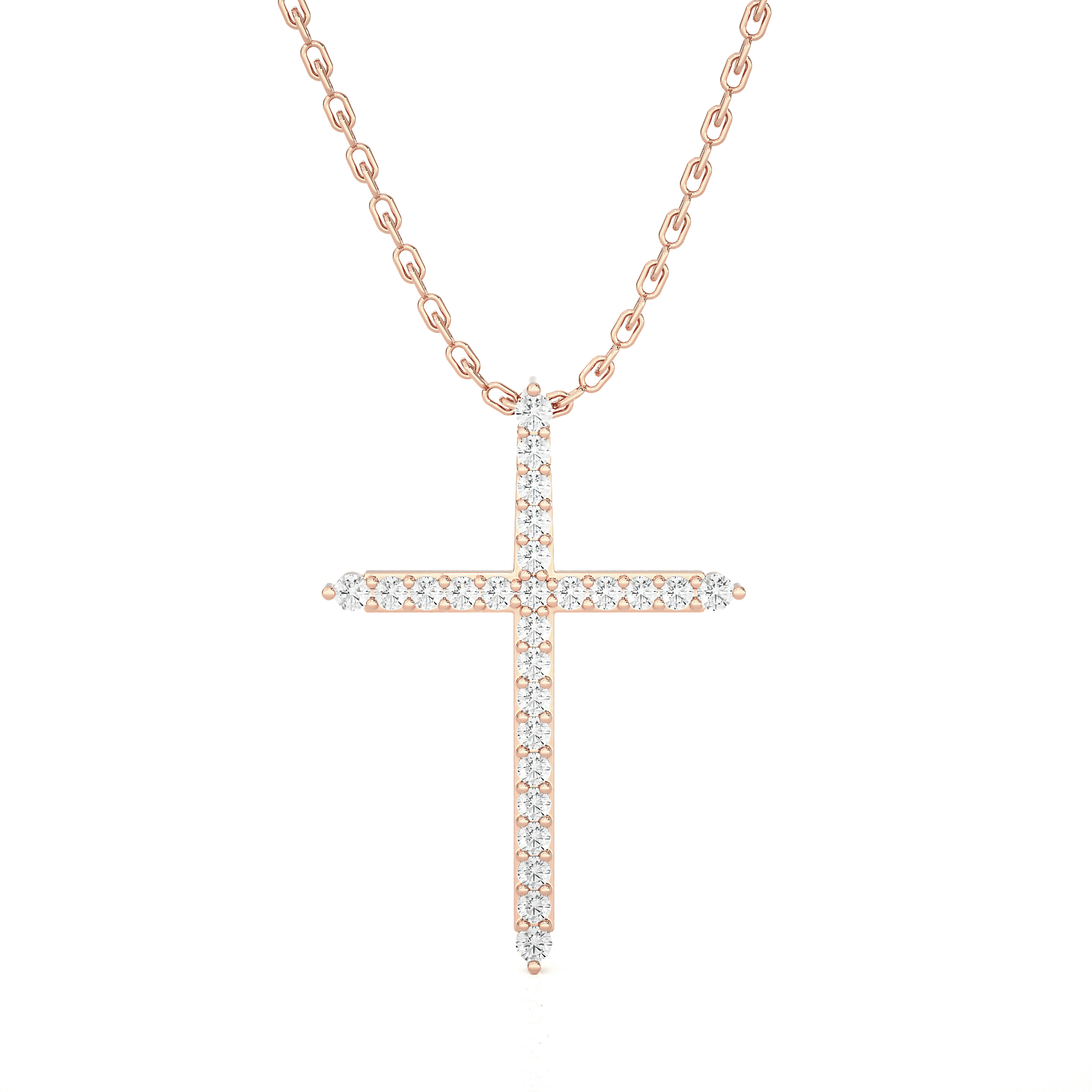 1/2  ctw Round Lab Grown Diamond Cross Pendant