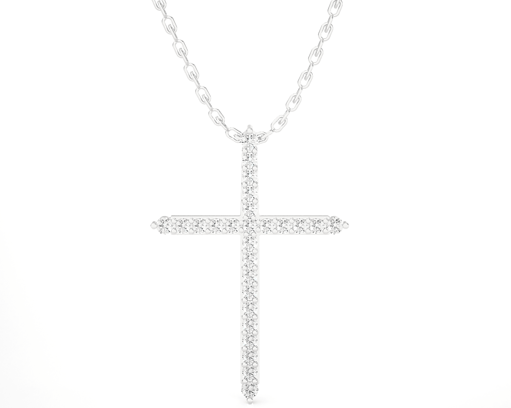 1/2  ctw Round Lab Grown Diamond Cross Pendant