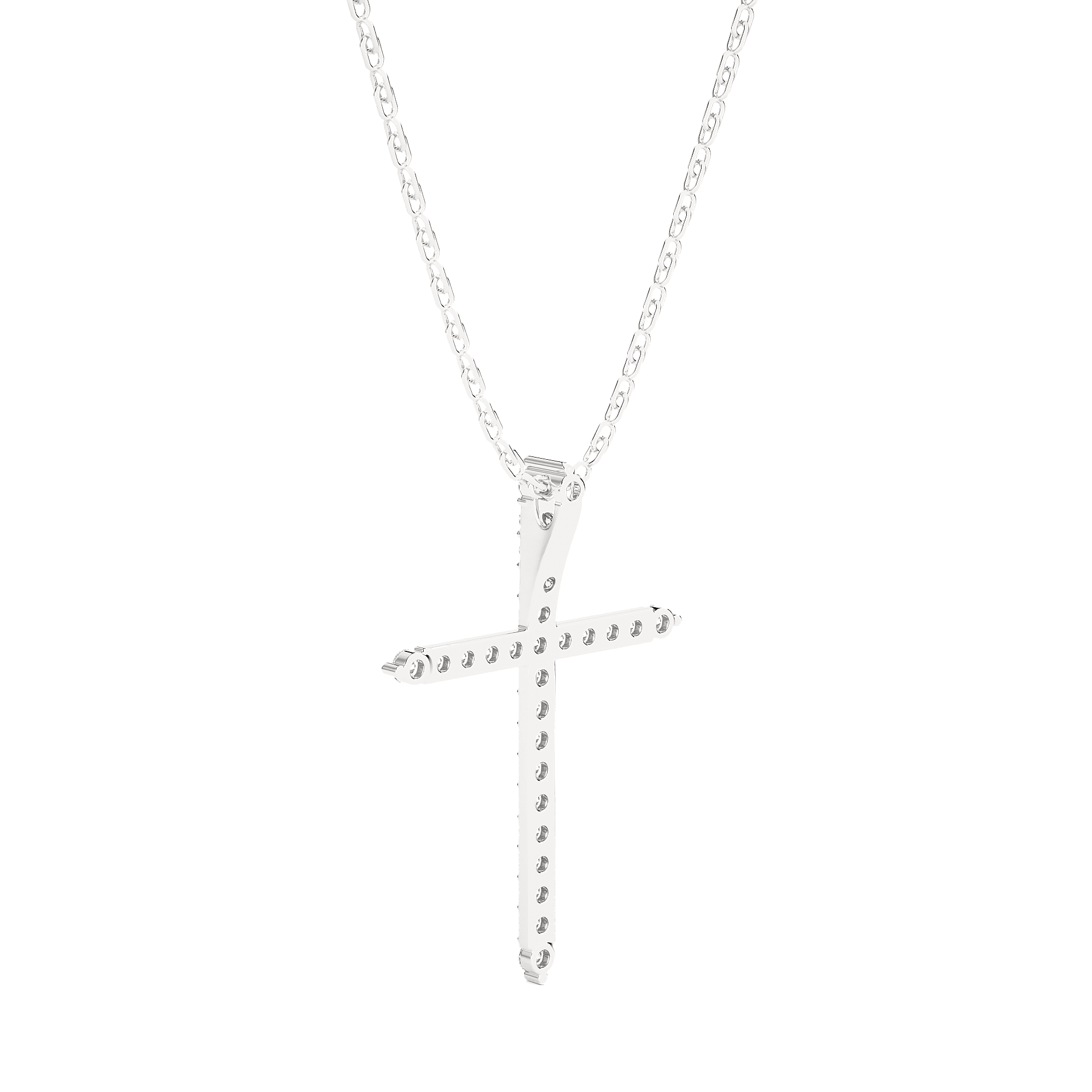 1/2  ctw Round Lab Grown Diamond Cross Pendant