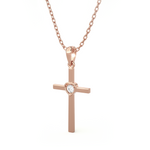 1/20  ctw Round Lab Grown Diamond Cross Pendant