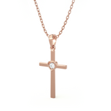 1/20  ctw Round Lab Grown Diamond Cross Pendant