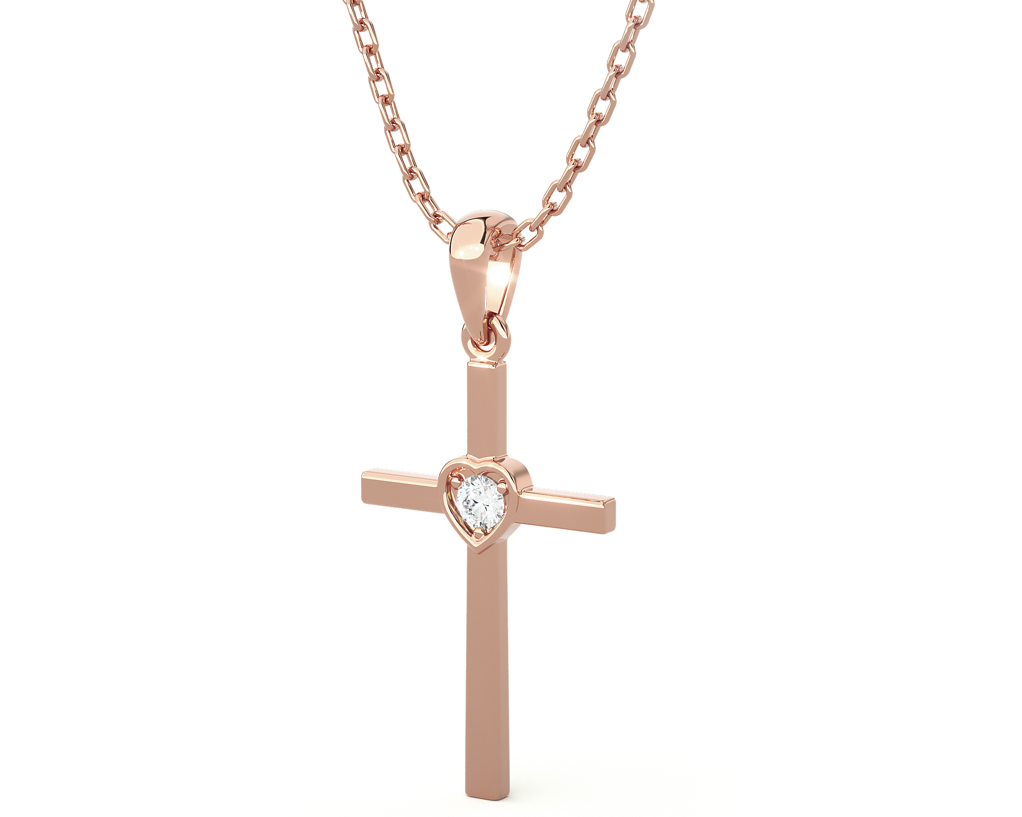 1/20  ctw Round Lab Grown Diamond Cross Pendant