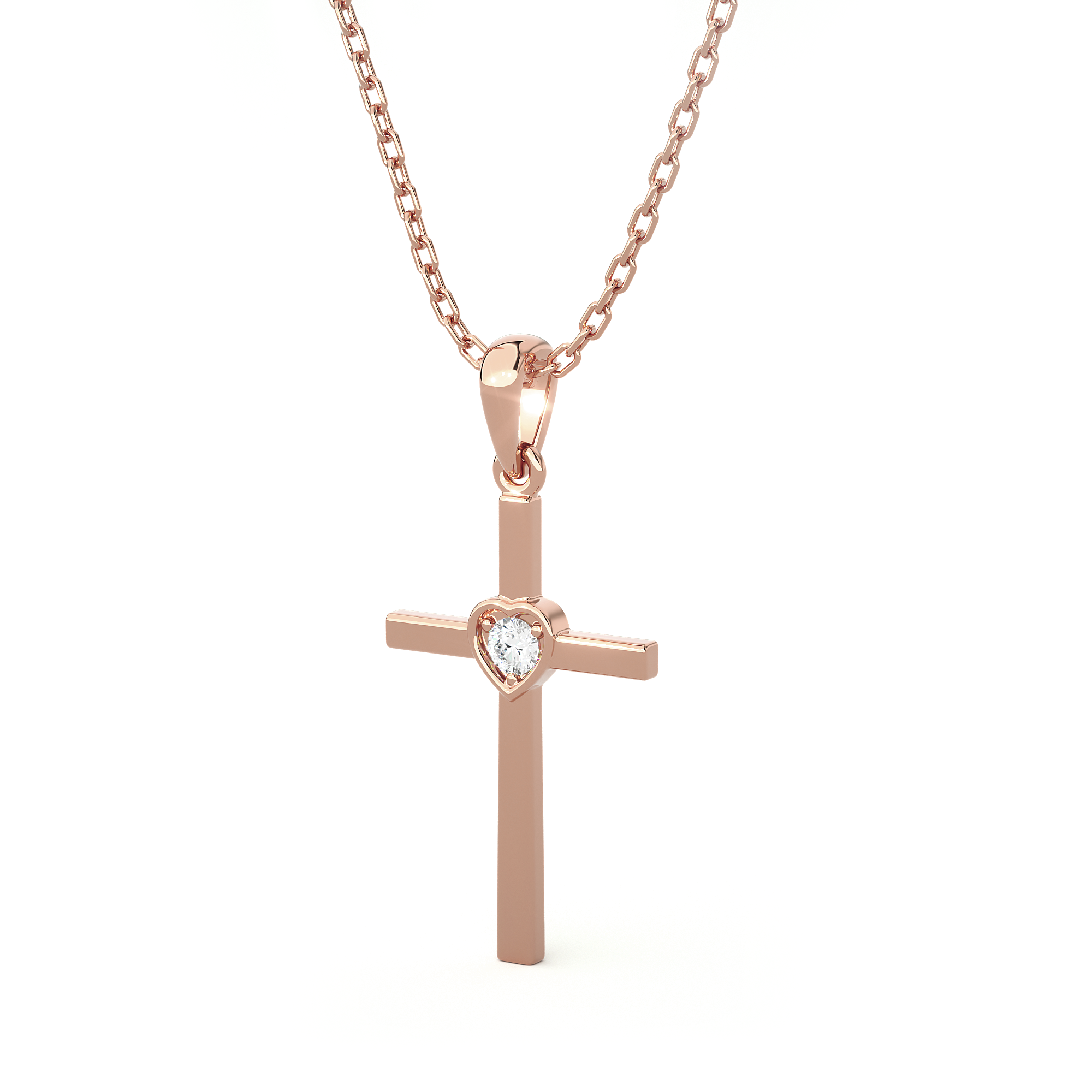 1/20  ctw Round Lab Grown Diamond Cross Pendant