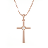 1/20  ctw Round Lab Grown Diamond Cross Pendant