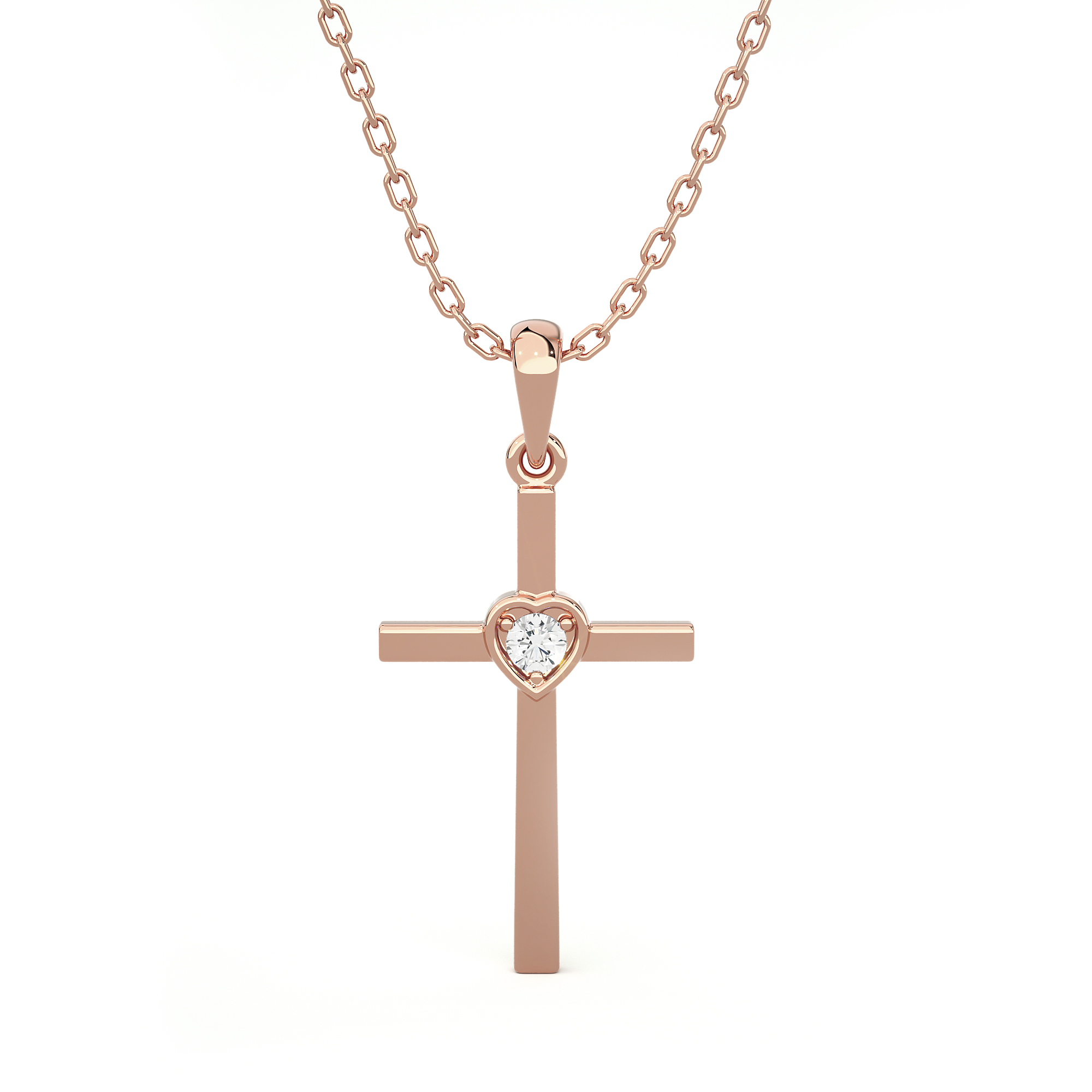 1/20  ctw Round Lab Grown Diamond Cross Pendant