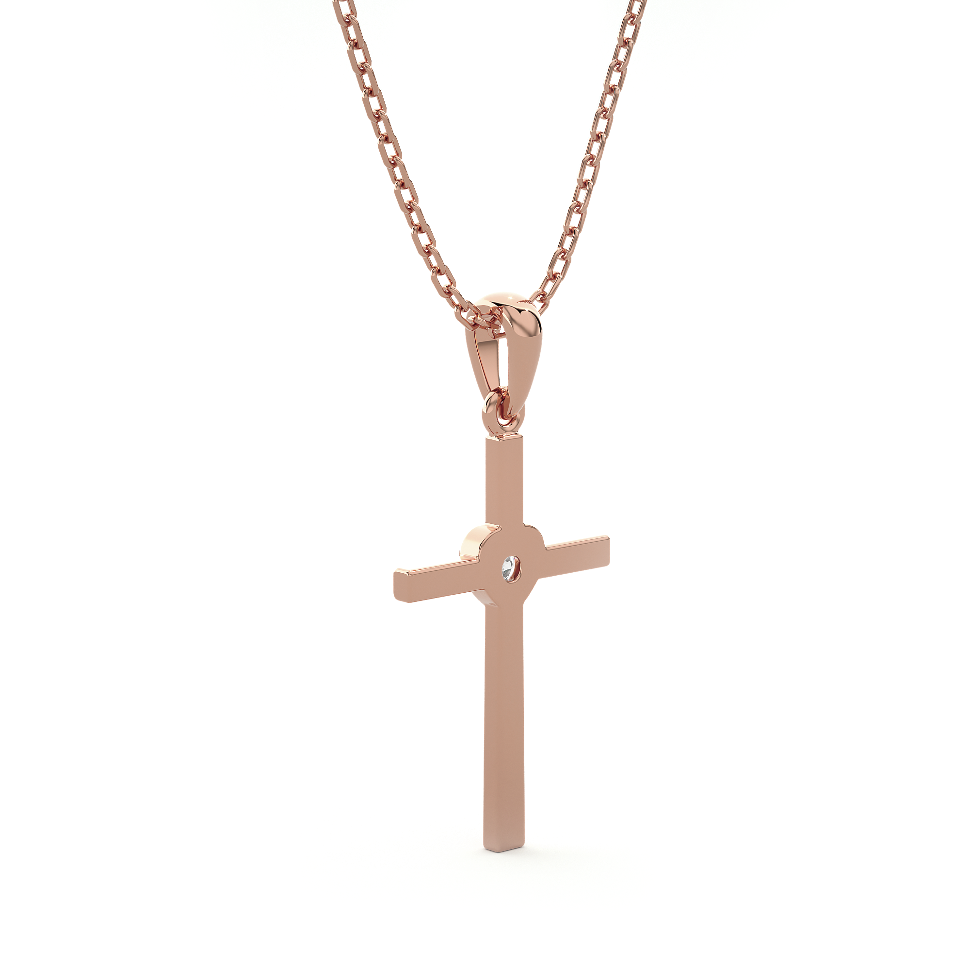 1/20  ctw Round Lab Grown Diamond Cross Pendant