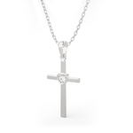 1/20  ctw Round Lab Grown Diamond Cross Pendant