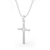 1/20  ctw Round Lab Grown Diamond Cross Pendant