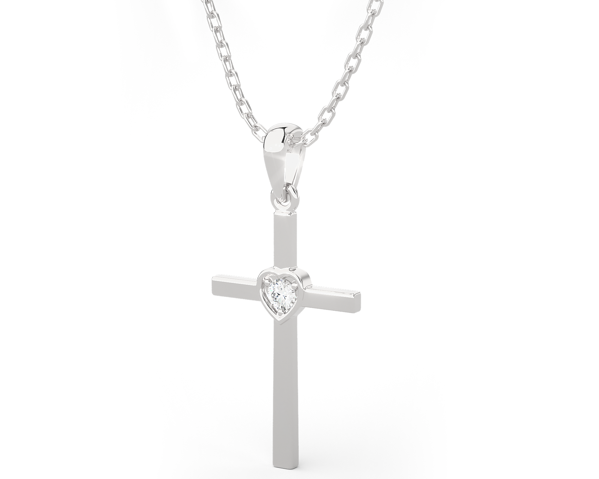 1/20  ctw Round Lab Grown Diamond Cross Pendant