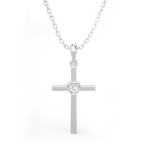1/20  ctw Round Lab Grown Diamond Cross Pendant